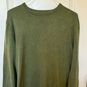 J Crew green cotton sweater in medium.